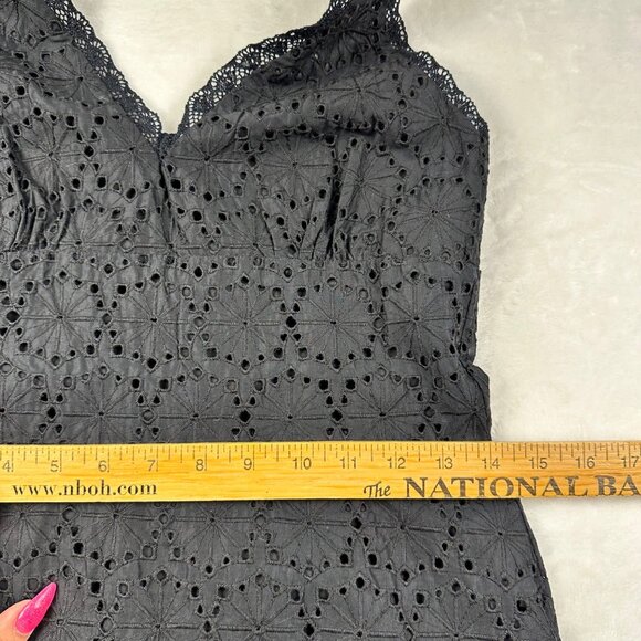 Banana Republic Womens Sz 4 Babydoll Midi Dress Black Lace Halter Fairy Grudge - Picture 10 of 16